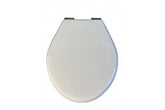 Claremont White Soft Close Toilet Seat – Antique Brass Hinges